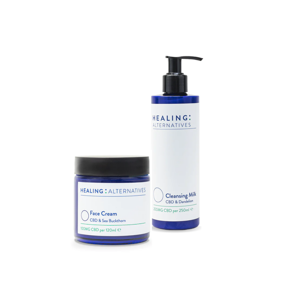 CBD Face Cream and Cleansing Milk Bundle – Healing Alternatives