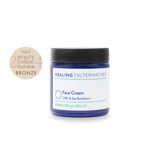 Healing Alternatives | Face Cream with CBD and Sea Buckthorn essential oils to gently moisturise your skin.