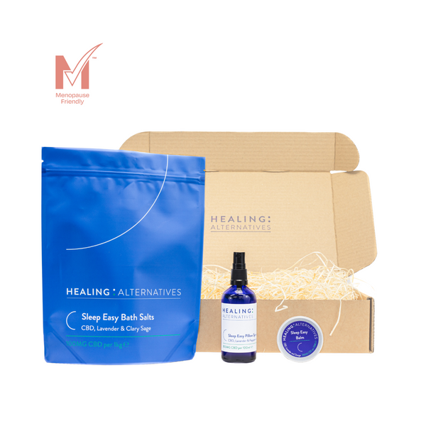 Sleep Easy Gift Set with three of our bestselling products to aid sleep. Menopause friendly. Healing Alternatives. 