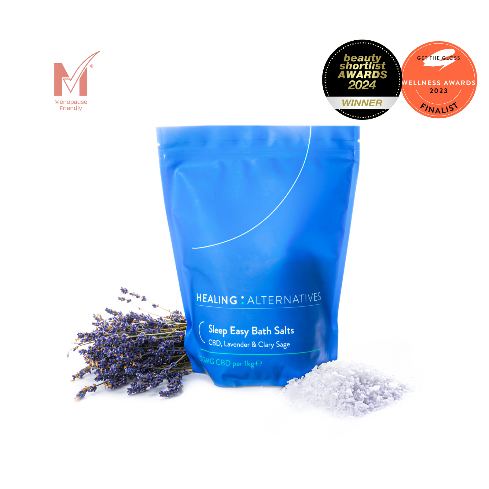 Sleep Easy CBD Bath Salts. Lavender & Clary Sage. 1kg. – Healing