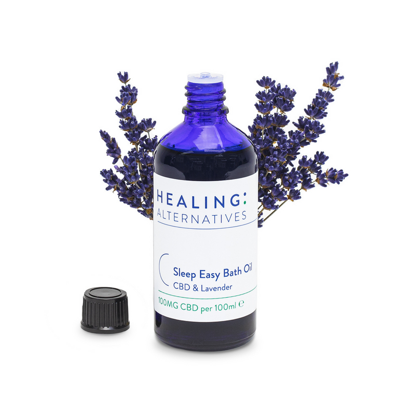 Sleep better with our Sleep Easy CBD bath oil. Packed with Lavender to help you fully relax | CBD bath oil | Healing Alternatives