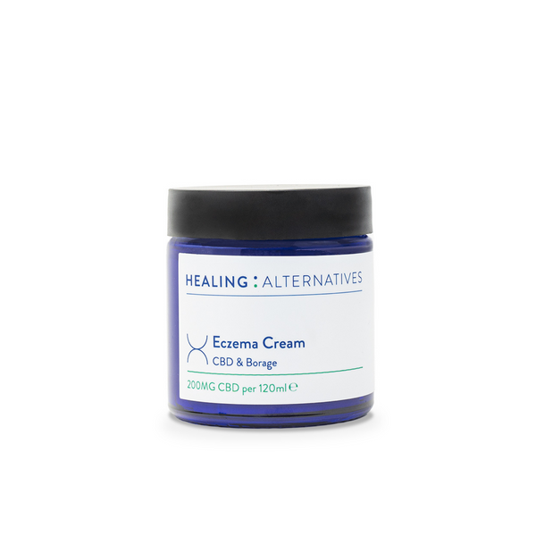Healing Alternatives | Eczema Cream with CBD and Borage to soothe itchy skin and reduce inflammation caused by Eczema. 